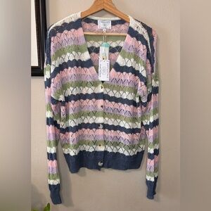 Absolutely Jahkiya Long Sleeves cardigan  blue- size medium